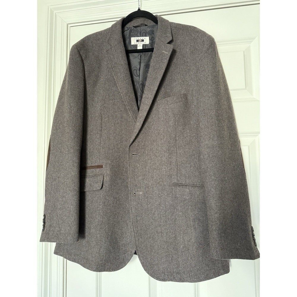 Joseph Abboud Men's Tweed Sport Coat Blazer Two Button Herringbone Wool Poly XL
